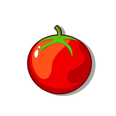 Beyaz arkaplanda domates çizimi izole edildi