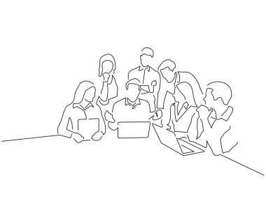 Takım çalışması çizimi, vektör illüstrasyon tasarımı.