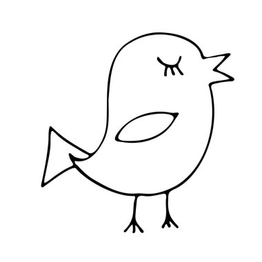 Sevimli tavuk. Çizim tarzında modaya uygun el çizimi. Kapak, kağıt, kumaş ve tekstil için modern soyut tasarım, iç dekorasyon. Vektör illüstrasyonu