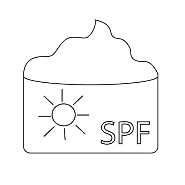 Crema Para Protección Solar Con Filtros Spf Icono Tubo Crema — Vector de stock