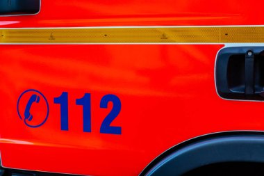 Berlin, 08.06.2018 İtfaiye aracı 112 'ye yakın.