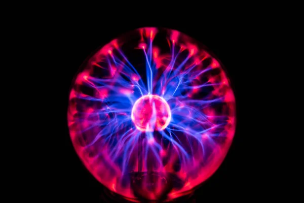 Elektrisk Plasma Glaskula Med Blixtar — Stockfoto