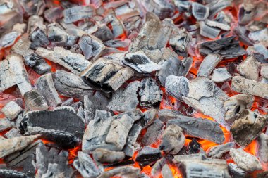 Izgarada ateş ve kömür