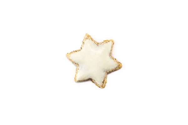 Delicioso Biscoito Estrela Canela Está Fundo Branco — Fotografia de Stock