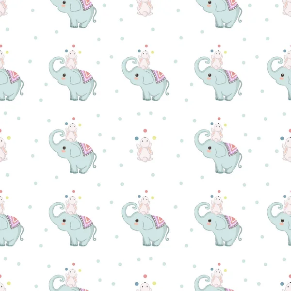 Animals repeat pattern. Nursery art background. Children's fabric pattern design.