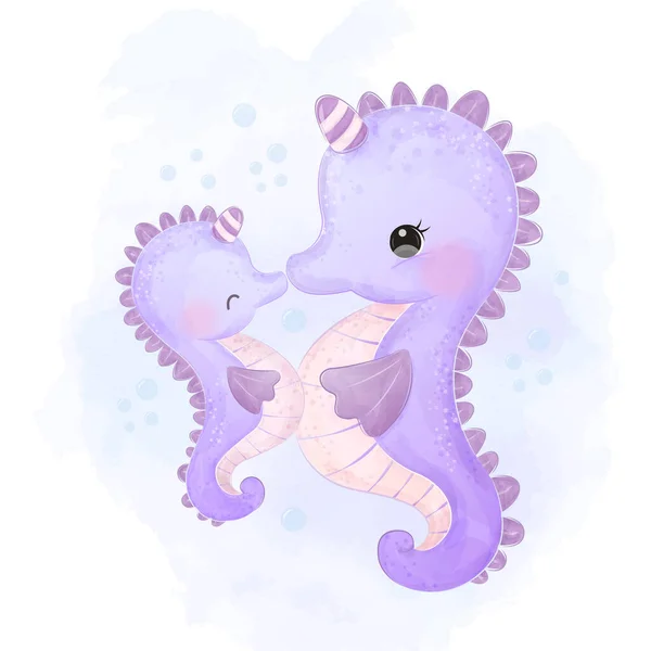 Cute Animal Illustration Animal Clipart Baby Shower Decoration Watercolor Illustration — Stock Vector