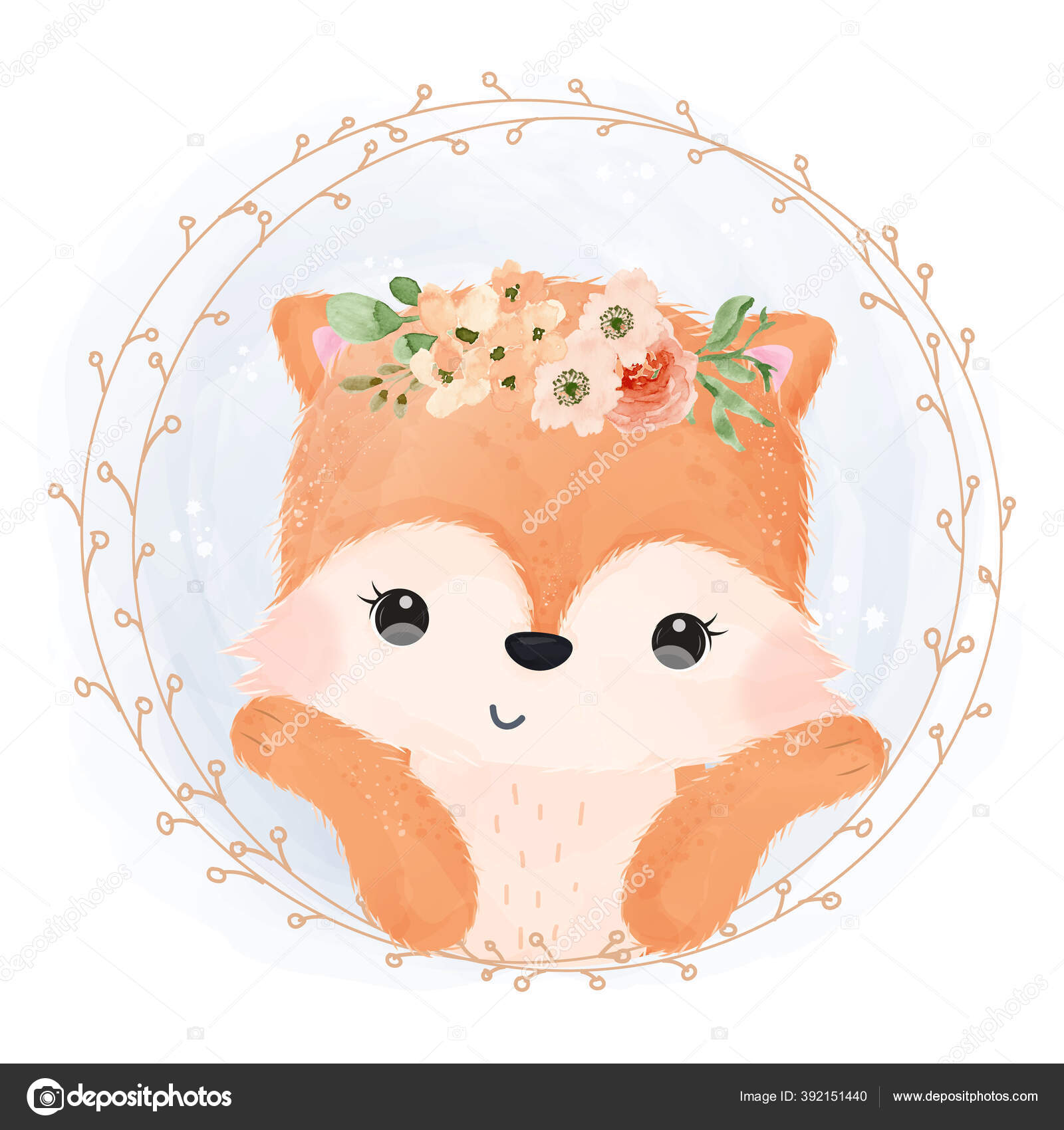 baby fox clip art