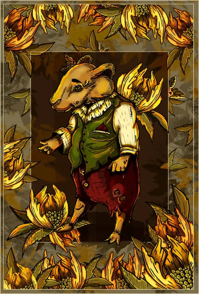 Märchenhafter Charakter Waldfreundlicher Senor Dachs Mit Süßem Lächeln Und Freundlich — Stockfoto