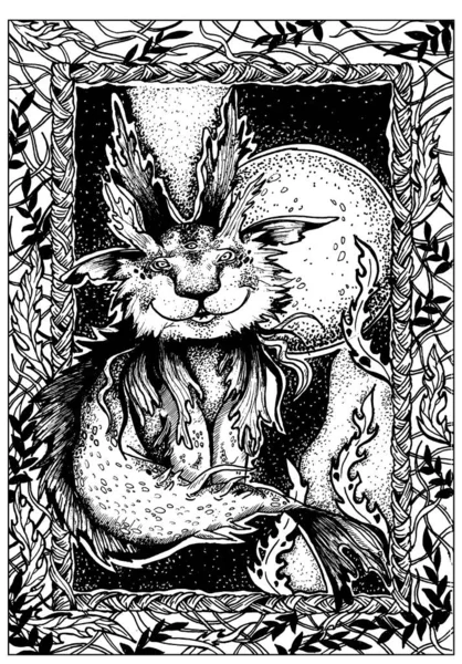 Казкова Істота Смішний Морський Кролик Круглою Головою Довгими Вухами Доброю — стоковий вектор