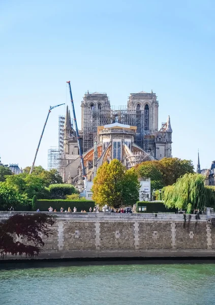 París Francia 2009 Reconstrucción Notre Paris Con Andamio Después Del — Foto de Stock