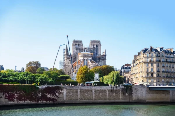 Parigi Francia 2009 Notre Paris Ricostruisce Con Impalcatura Dopo Incendio — Foto Stock