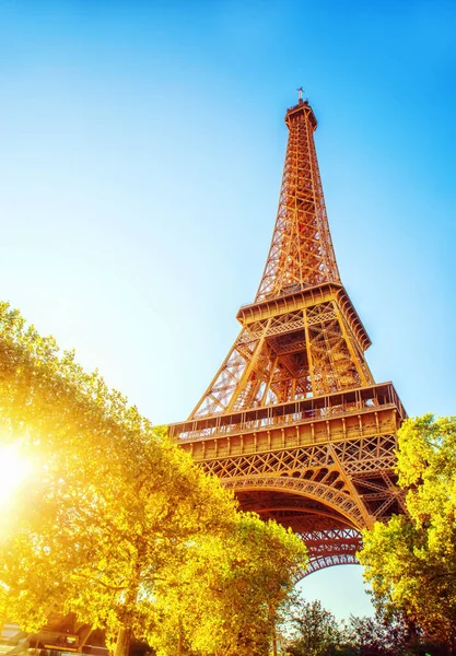 Ейфелева Вежа Парижі Вид Знизу — стокове фото