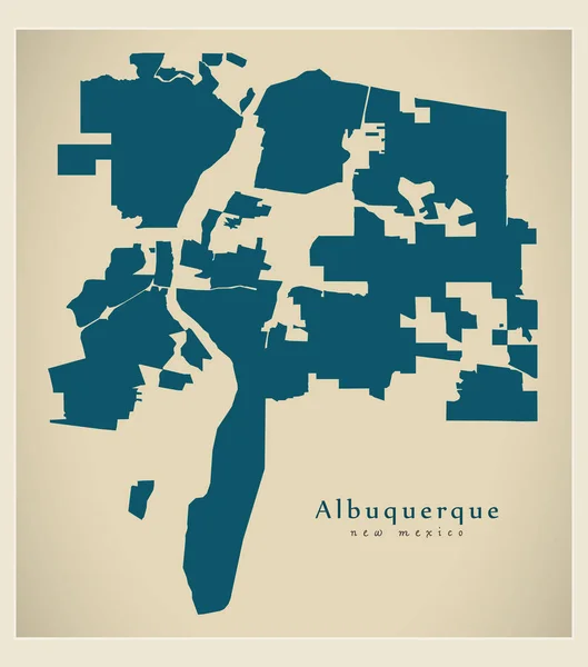 Moderní City Mapa Město Albuquerque Novém Mexiku Usa — Stockový vektor