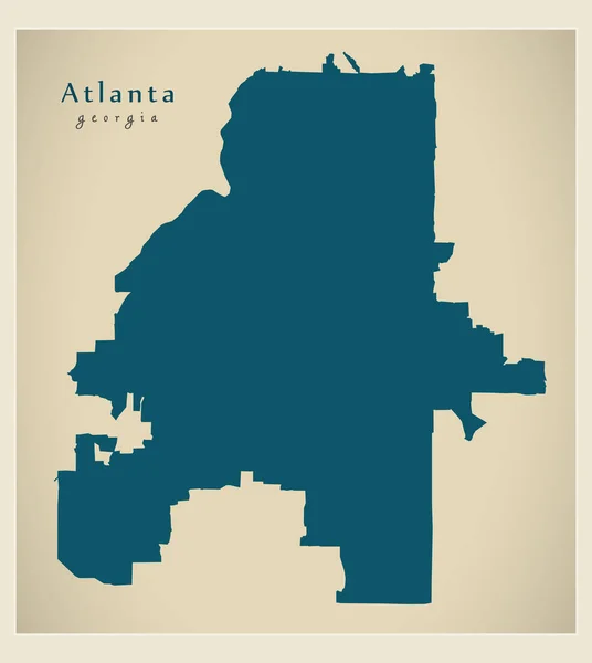 Mapa Ciudad Moderna Atlanta Georgia Ciudad Los — Vector de stock