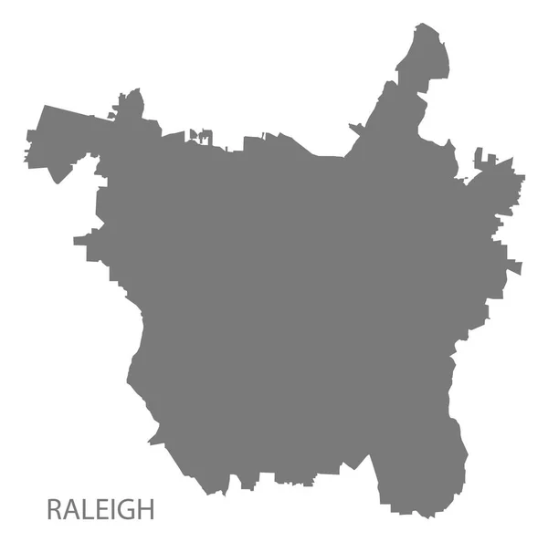 Raleigh Carolina Norte Mapa Cidade Silhueta Ilustração Cinza Forma —  Vetores de Stock