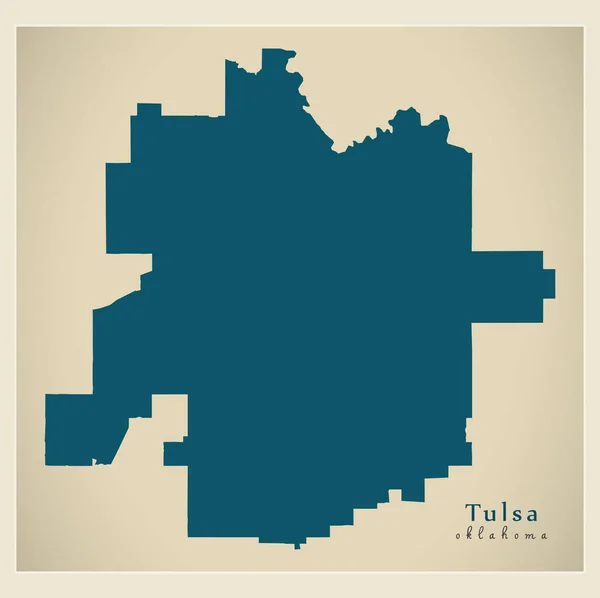 Moderne Karte - tulsa oklahoma stadt der usa — Stockvektor