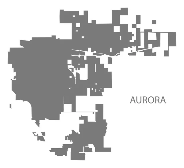 Polarlicht Colorado Stadtplan Grau Illustration Silhouette — Stockvektor