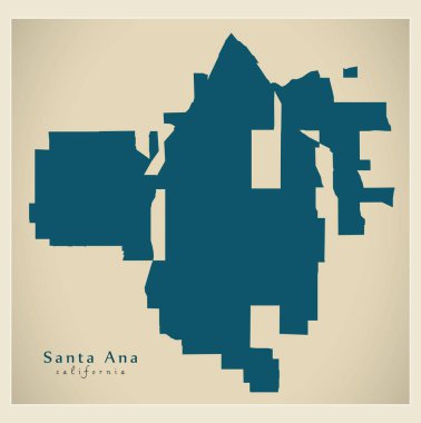 Modern şehir haritası - Santa Ana California city ABD