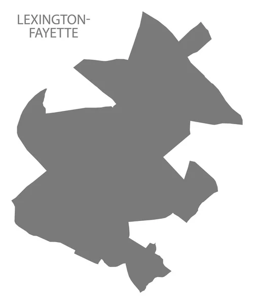 Lexington Fayette Kentucky Stadtplan Graue Abbildung Silhouettenform — Stockvektor