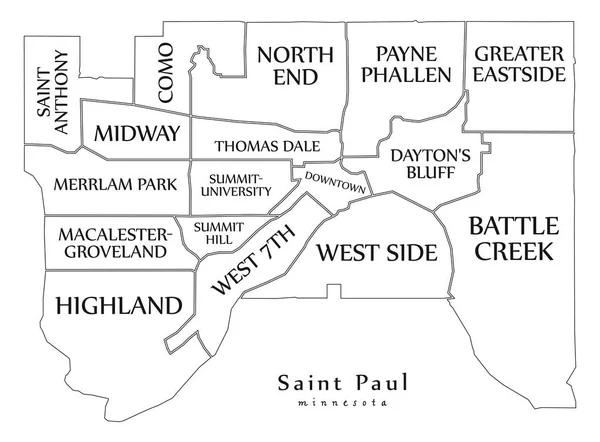 Mapa Ciudad Moderna Saint Paul Minnesota Ciudad Los Estados Unidos — Archivo Imágenes Vectoriales