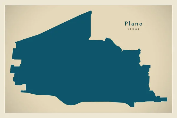 Moderní Mapa Plano Texas City Usa — Stockový vektor