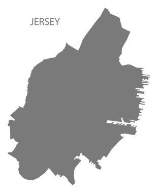 Jersey yeni Jersey city harita gri illüstrasyon siluet şekli