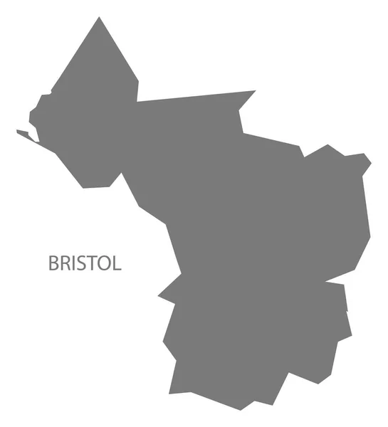 Bristol City Grå Illustration Siluett Kartform — Stock vektor