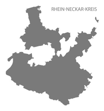Rhein-Neckar-Kreis İlçesi Baden Wuerttemberg Almanya Haritası