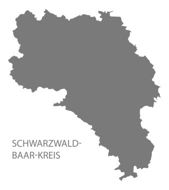 Schwarzwald-Baar-Kreis İlçesi Baden Wuerttemberg Almanya Haritası