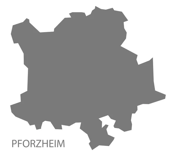 Baden Wuerttemberg Almanya, Pforzheim ilçe Haritası — Stok Vektör