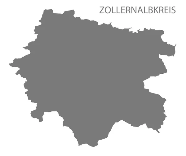 ドイツのバーデンヴュルテンベルクの Zollernalbkreis 郡地図 — ストックベクタ