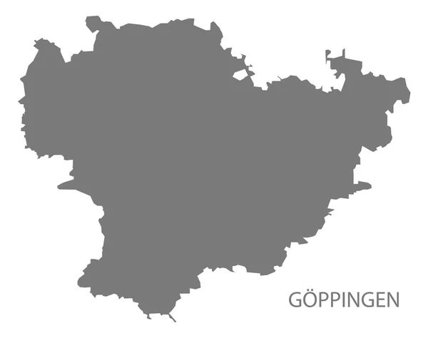 Mapa del condado de Goeppingen Baden Wuerttemberg Alemania — Vector de stock