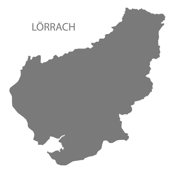 Loerrach megye térképe Baden Wuerttemberg Németország — Stock Vector