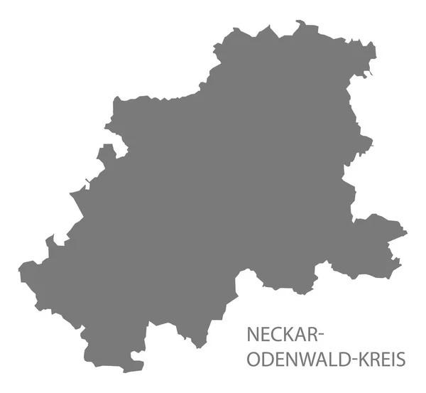 Mapa del condado de Neckar-Odenwald-Kreis de Baden Wuerttemberg Alemania — Vector de stock