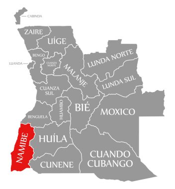 Angola haritasında kırmızı isim vurgulandı