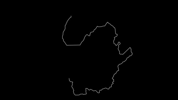 アンティオキアコロンビア地図アウトラインアニメーション — ストック動画