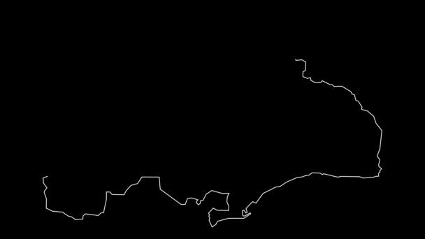 Lemesos Chipre Mapa Esboço Animação — Vídeo de Stock