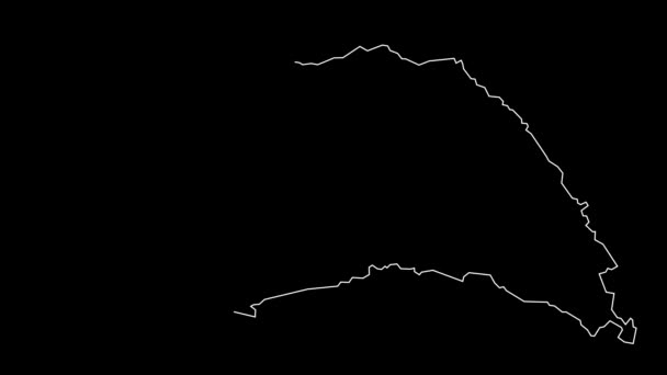 アンモチョストスキプロス地図アウトラインアニメーション — ストック動画