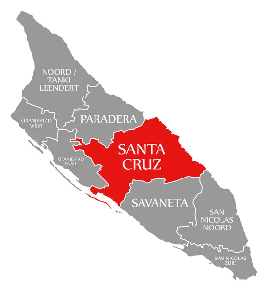 Santa Cruz Rosso Evidenziato Nella Mappa Aruba — Foto Stock