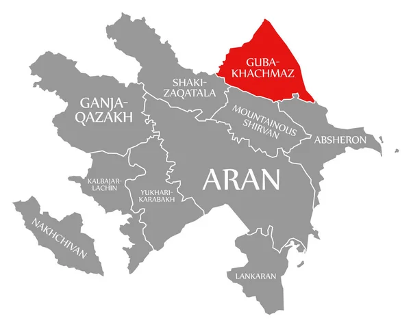Красный Губа Хачмаз Выделен Карте Азербайджана — стоковое фото
