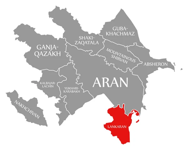 Lankaran Rosso Evidenziato Nella Mappa Azerbaijan — Foto Stock