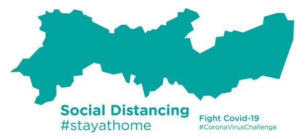 Mappa Pernambuco Brasile Con Tag Social Distancing Stayathome — Vettoriale Stock