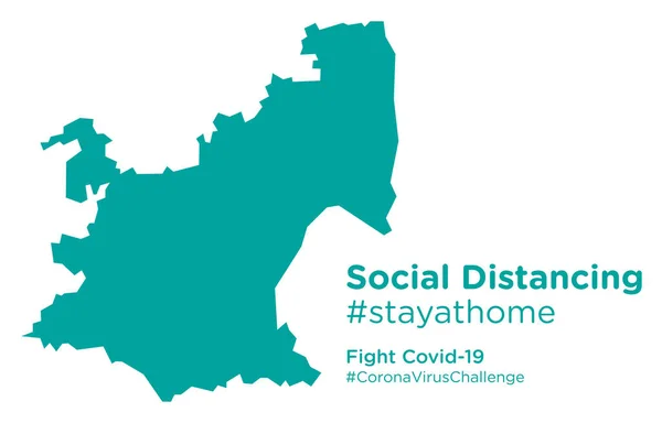 Mpumalanga África Sul Mapa Com Social Distancing Stayathome Tag — Vetor de Stock