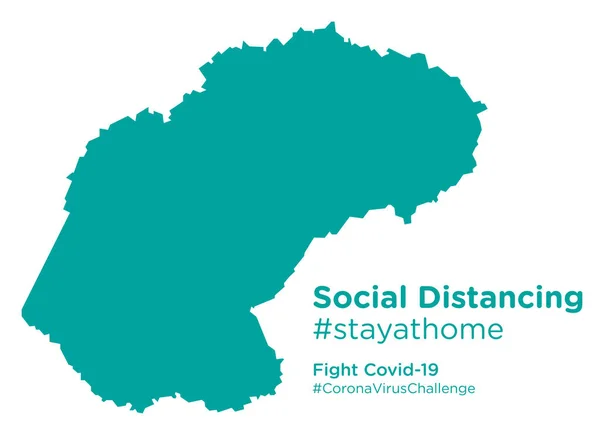 Mapa State South Africa Gratis Con Social Distancing Stayathome Tag — Vector de stock