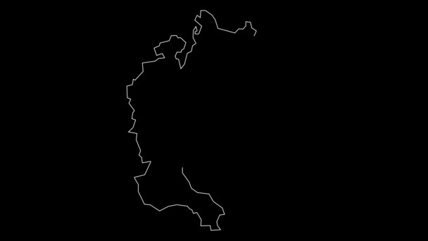Zurich Canton Map Outline Animation — Stock Video