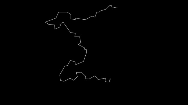 Cantón Argovia Mapa Esquema Animación — Vídeo de stock