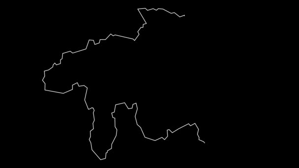 Graubuenden Kanton Térkép Vázlat Animáció — Stock videók