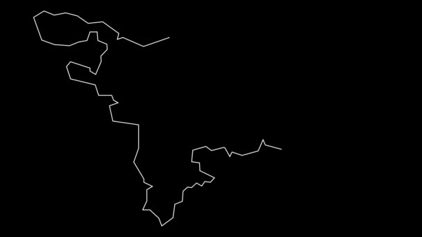 Thurgau Cantón Mapa Esquema Animación — Vídeos de Stock