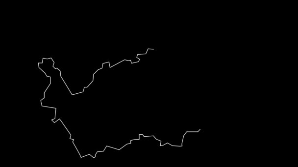 ヴァレー州地図アウトラインアニメーション — ストック動画
