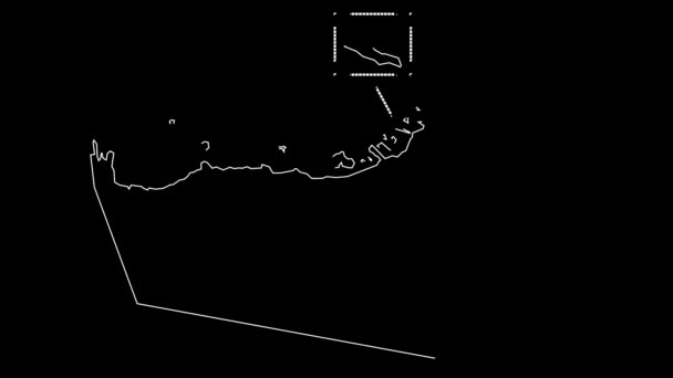 Abu Dhabi Emirado Dos Emirados Árabes Unidos Mapa Esboço Animação — Vídeo de Stock